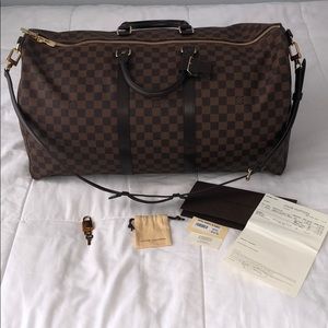 Louis Vuitton Keepall Bandouliere 55 Damier Ebene